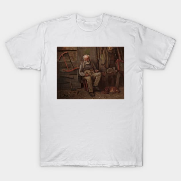 Boat Builder by John George Brown T-Shirt by Classic Art Stall